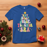 In My Holly Jolly Teacher Era Xmas Groovy Christmas Tree T Shirt - Wonder Print Shop