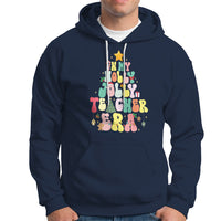 In My Holly Jolly Teacher Era Xmas Groovy Christmas Tree Hoodie - Wonder Print Shop