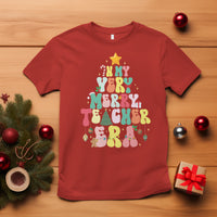 In My Very Merry Teacher Era Xmas Groovy Christmas Tree T Shirt - Wonder Print Shop