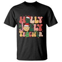 Groovy Holly Jolly Teacher Christmas Retro Xmas T Shirt - Wonder Print Shop