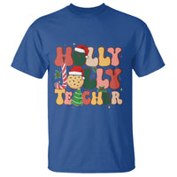 Groovy Holly Jolly Teacher Christmas Retro Xmas T Shirt - Wonder Print Shop