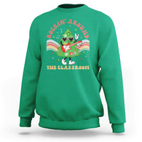 Teacher Christmas Sweatshirt Rockin' Around The Classroom Groovy Xmas Tree - Wonder Print Shop