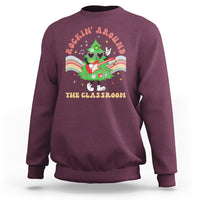 Teacher Christmas Sweatshirt Rockin' Around The Classroom Groovy Xmas Tree - Wonder Print Shop