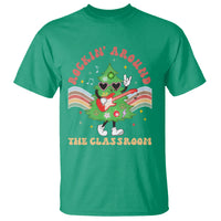Teacher Christmas T Shirt Rockin' Around The Classroom Groovy Xmas Tree - Wonder Print Shop