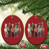 Funny Xmas Horse Christmas Ornament Xmas Light Reindeer Horses Crew with Santa Hat - Wonder Print Shop