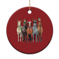 Funny Xmas Horse Christmas Ornament Xmas Light Reindeer Horses Crew with Santa Hat - Wonder Print Shop