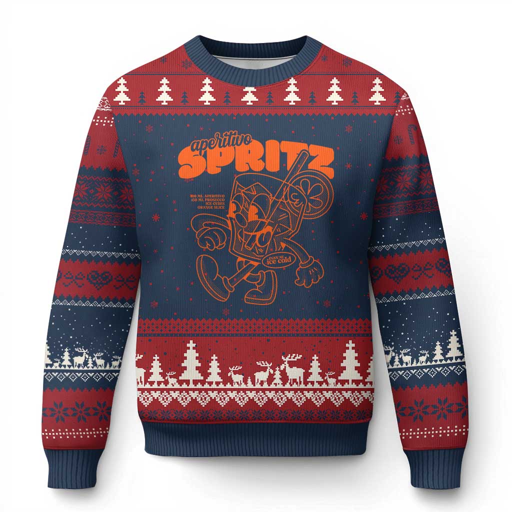 Aperitivo Spritz Ugly Christmas Sweater Funny Italiano Aperollin' Recipe - Wonder Print Shop