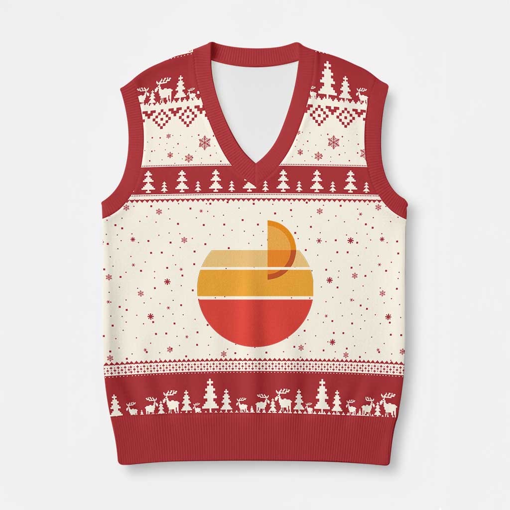 Aperol Spritz V-Neck Knit Sweater Vest Sprizz Summer Cocktail Lover Retro Sunset - Wonder Print Shop