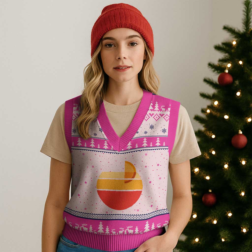 Aperol Spritz V-Neck Knit Sweater Vest Sprizz Summer Cocktail Lover Retro Sunset - Wonder Print Shop