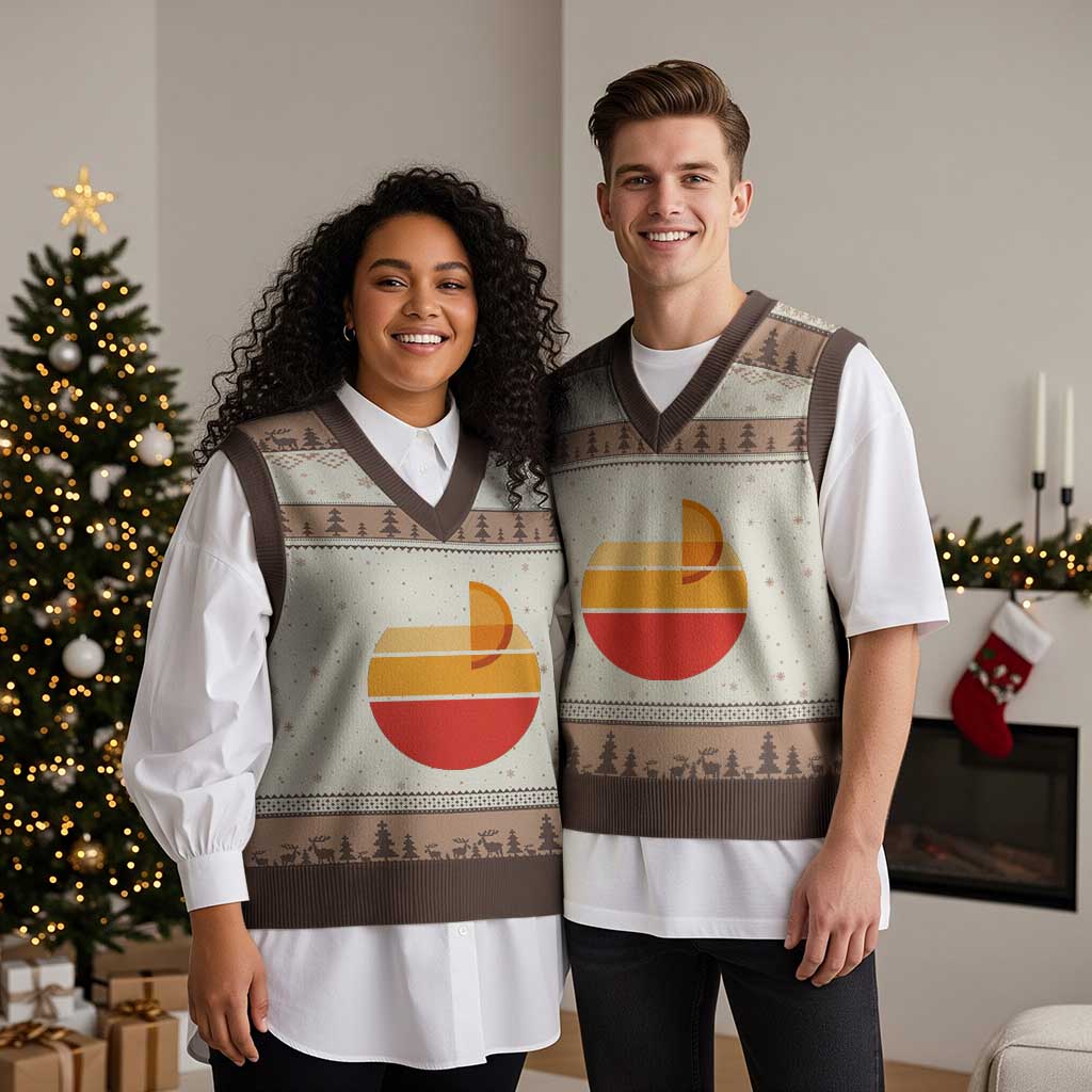 Aperol Spritz V-Neck Knit Sweater Vest Sprizz Summer Cocktail Lover Retro Sunset - Wonder Print Shop