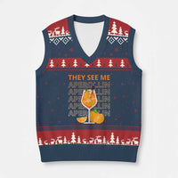 Aperol Spritz V-Neck Knit Sweater Vest They See Me Aperollin Summer Cocktail Sprizz - Wonder Print Shop