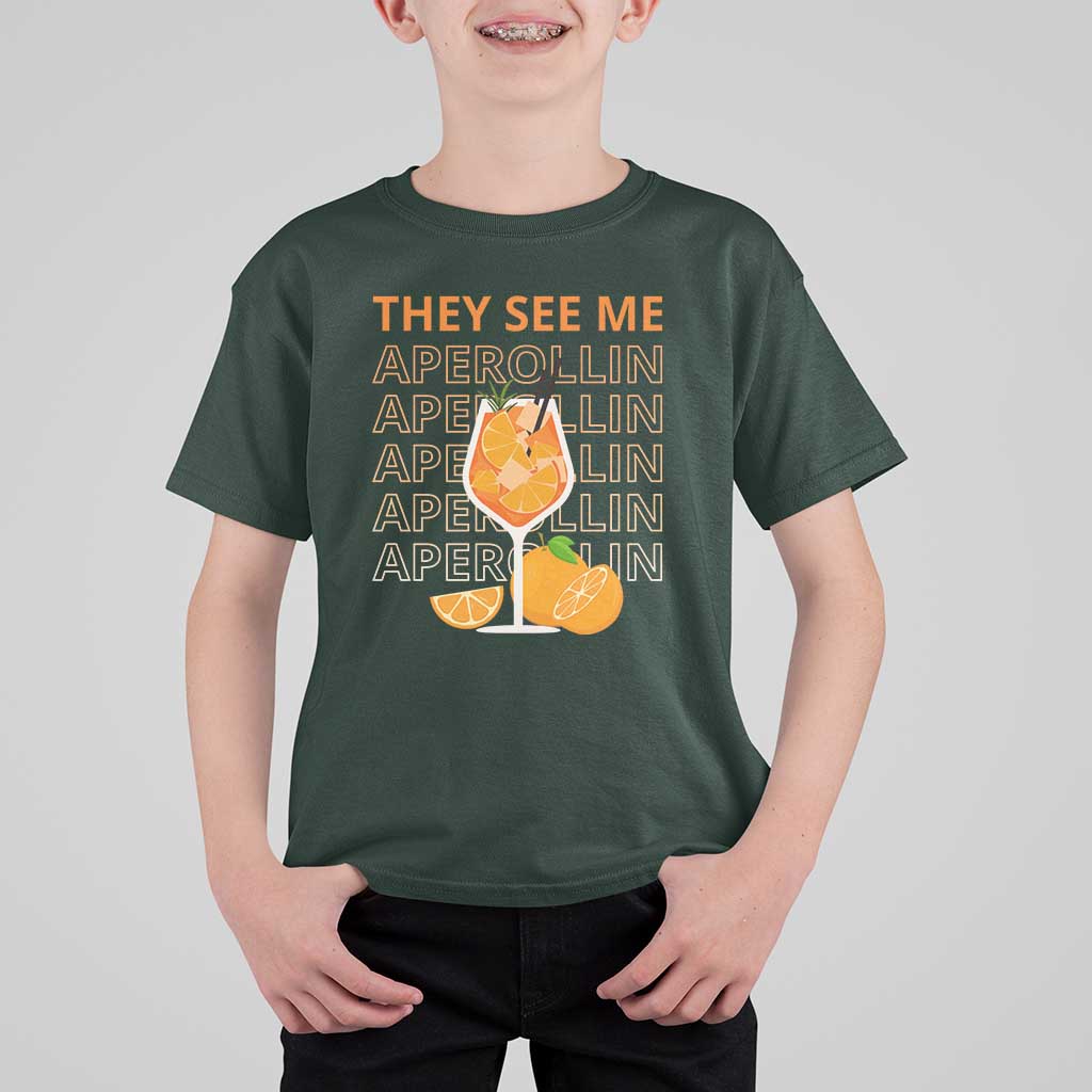 Aperol Spritz T Shirt For Kid They See Me Aperollin Summer Cocktail Sprizz - Wonder Print Shop