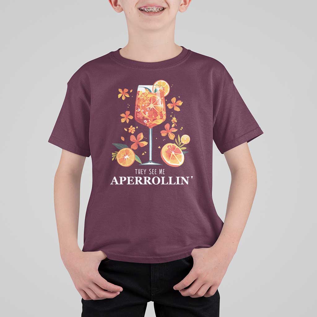 Aperol Spritz T Shirt For Kid They See Me Aperrollin Summer Cocktail - Wonder Print Shop