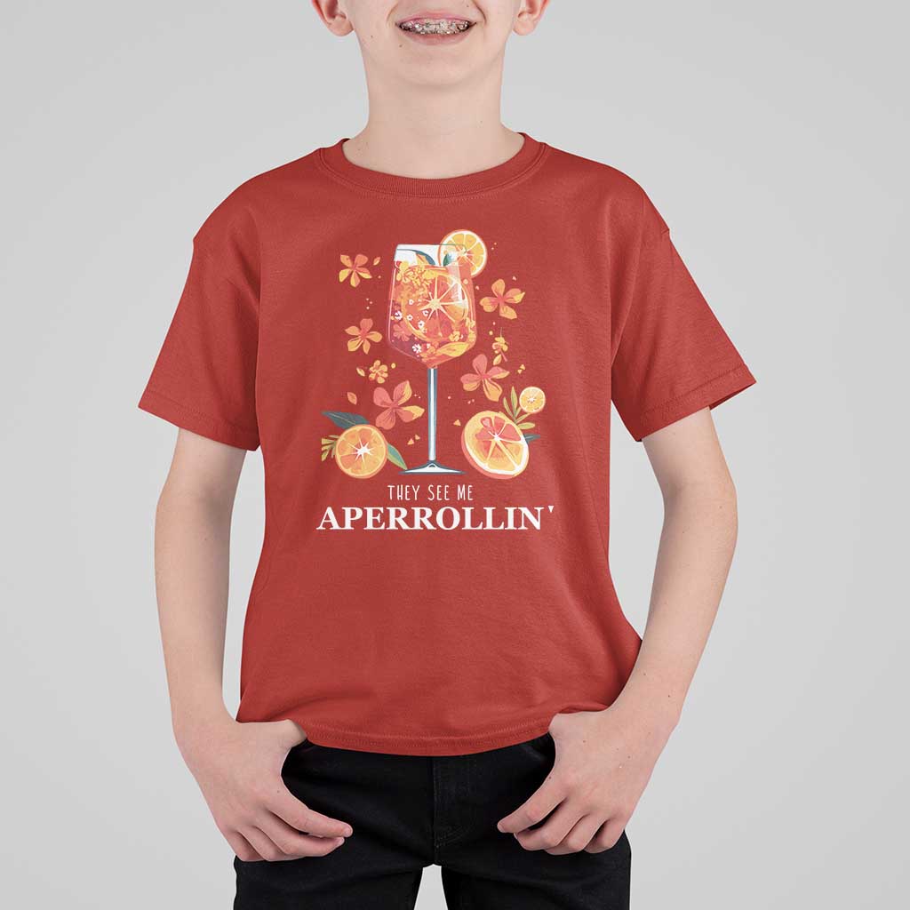 Aperol Spritz T Shirt For Kid They See Me Aperrollin Summer Cocktail - Wonder Print Shop