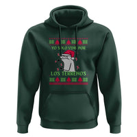 Funny Spanish Ugly Christmas Hoodie Yo Solo Vine Por Los Terrenos I'm Just Here For Feliz Navidad