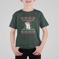 Funny Spanish Ugly Christmas T Shirt For Kid Yo Solo Vine Por Los Terrenos I'm Just Here For Feliz Navidad - Wonder Print Shop