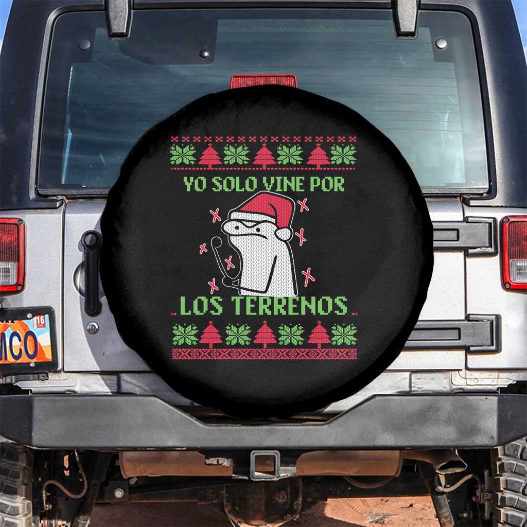 Funny Spanish Ugly Christmas Spare Tire Cover Yo Solo Vine Por Los Terrenos I'm Just Here For Feliz Navidad