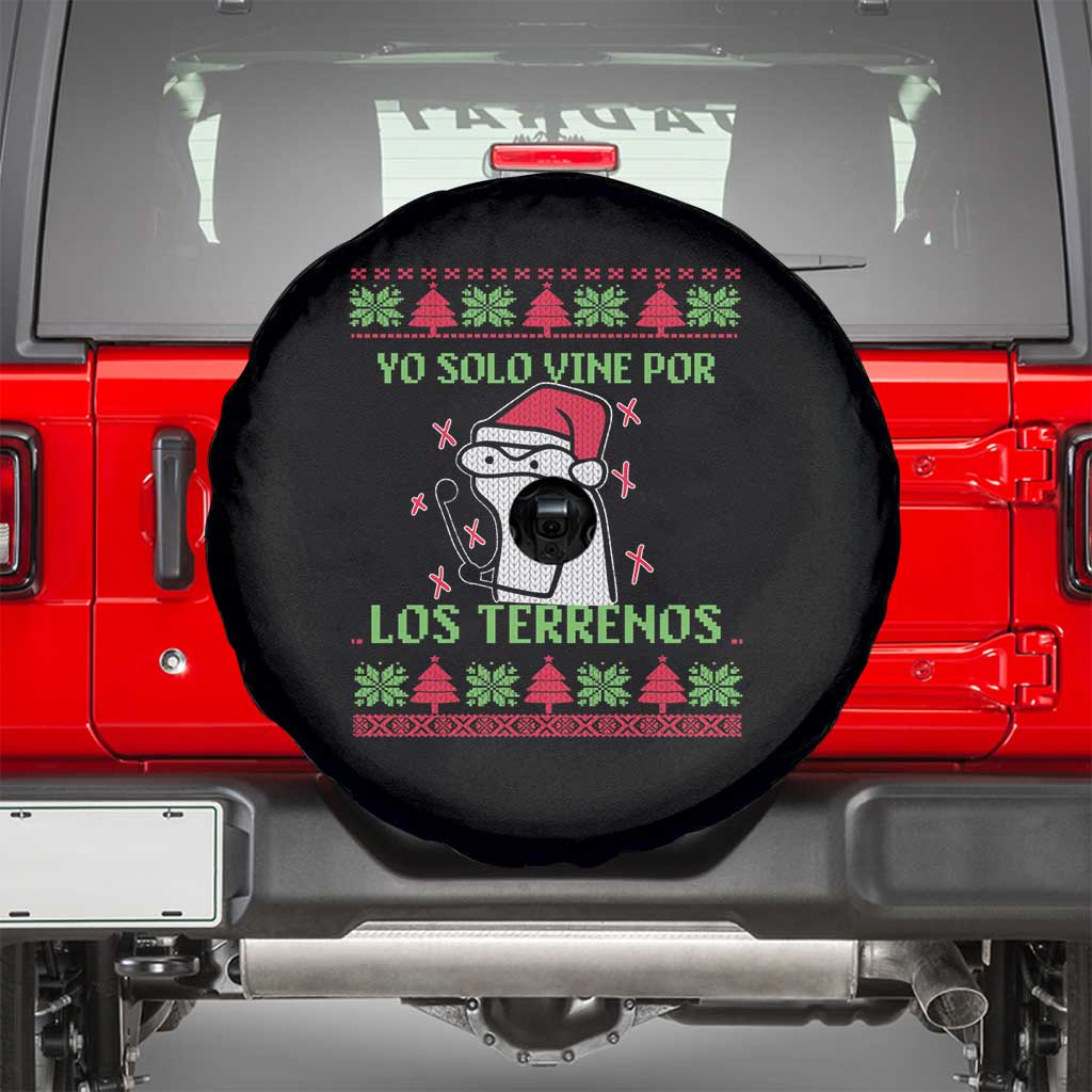 Funny Spanish Ugly Christmas Spare Tire Cover Yo Solo Vine Por Los Terrenos I'm Just Here For Feliz Navidad