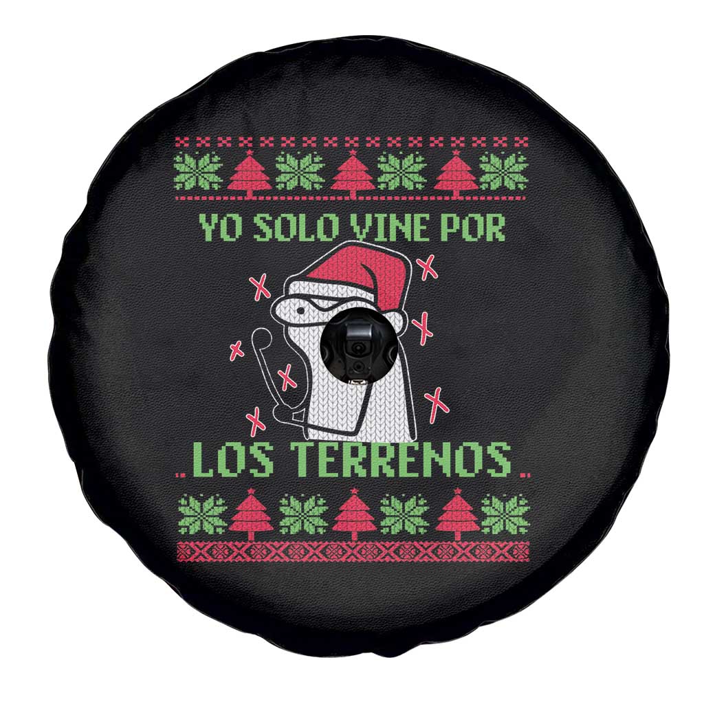Funny Spanish Ugly Christmas Spare Tire Cover Yo Solo Vine Por Los Terrenos I'm Just Here For Feliz Navidad
