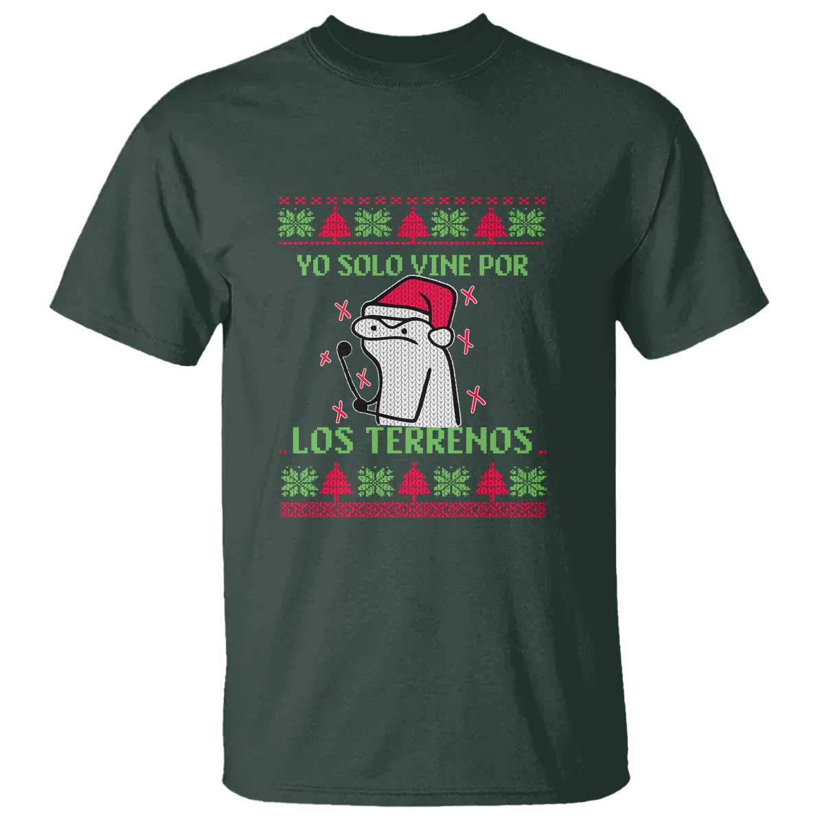 Funny Spanish Ugly Christmas T Shirt Yo Solo Vine Por Los Terrenos I'm Just Here For Feliz Navidad - Wonder Print Shop