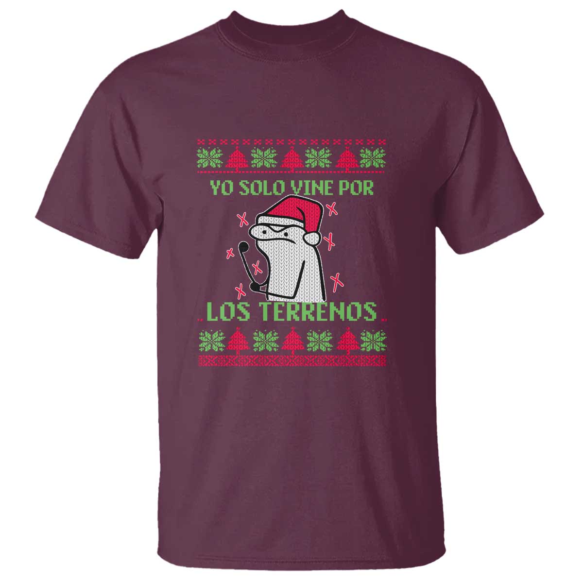 Funny Spanish Ugly Christmas T Shirt Yo Solo Vine Por Los Terrenos I'm Just Here For Feliz Navidad - Wonder Print Shop