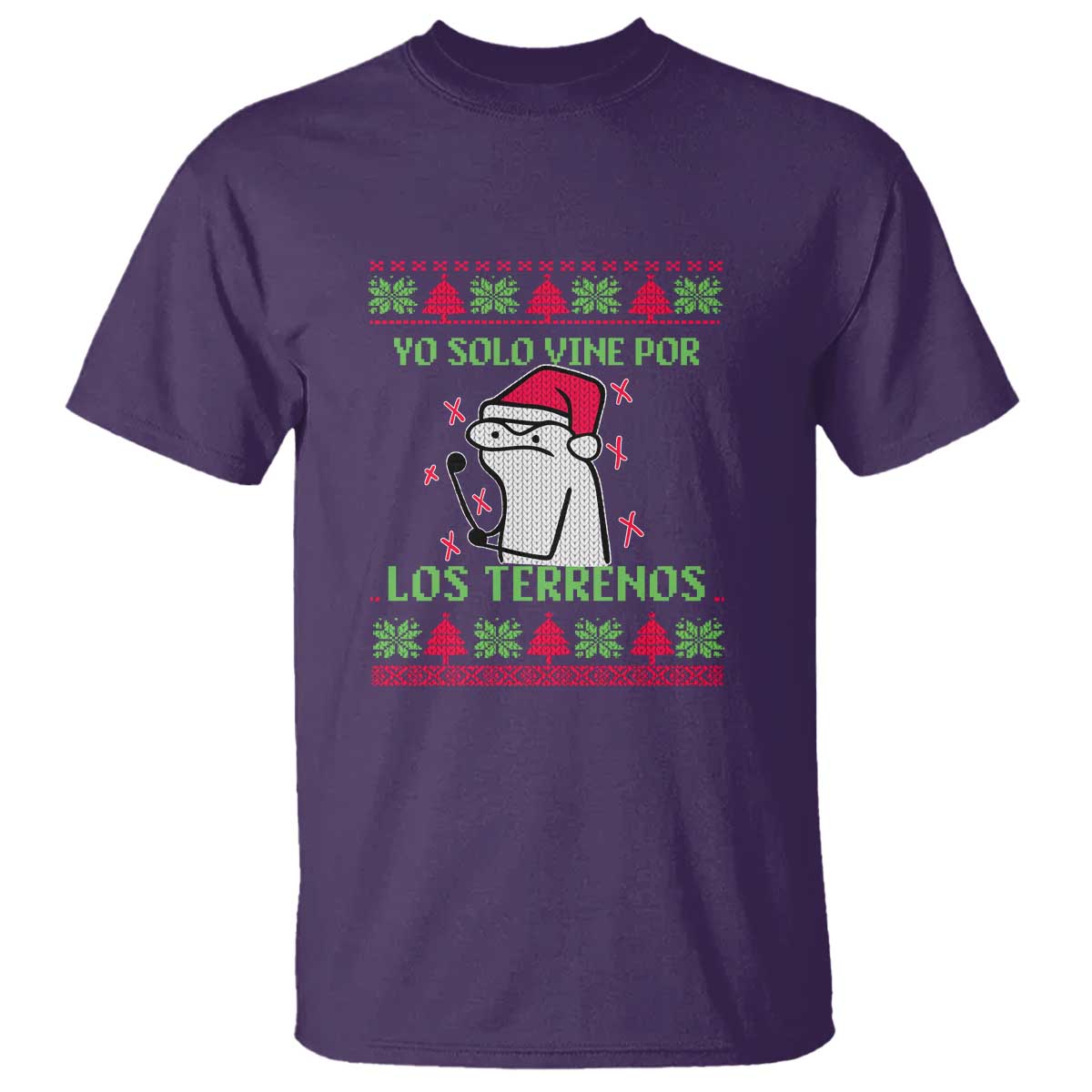 Funny Spanish Ugly Christmas T Shirt Yo Solo Vine Por Los Terrenos I'm Just Here For Feliz Navidad - Wonder Print Shop