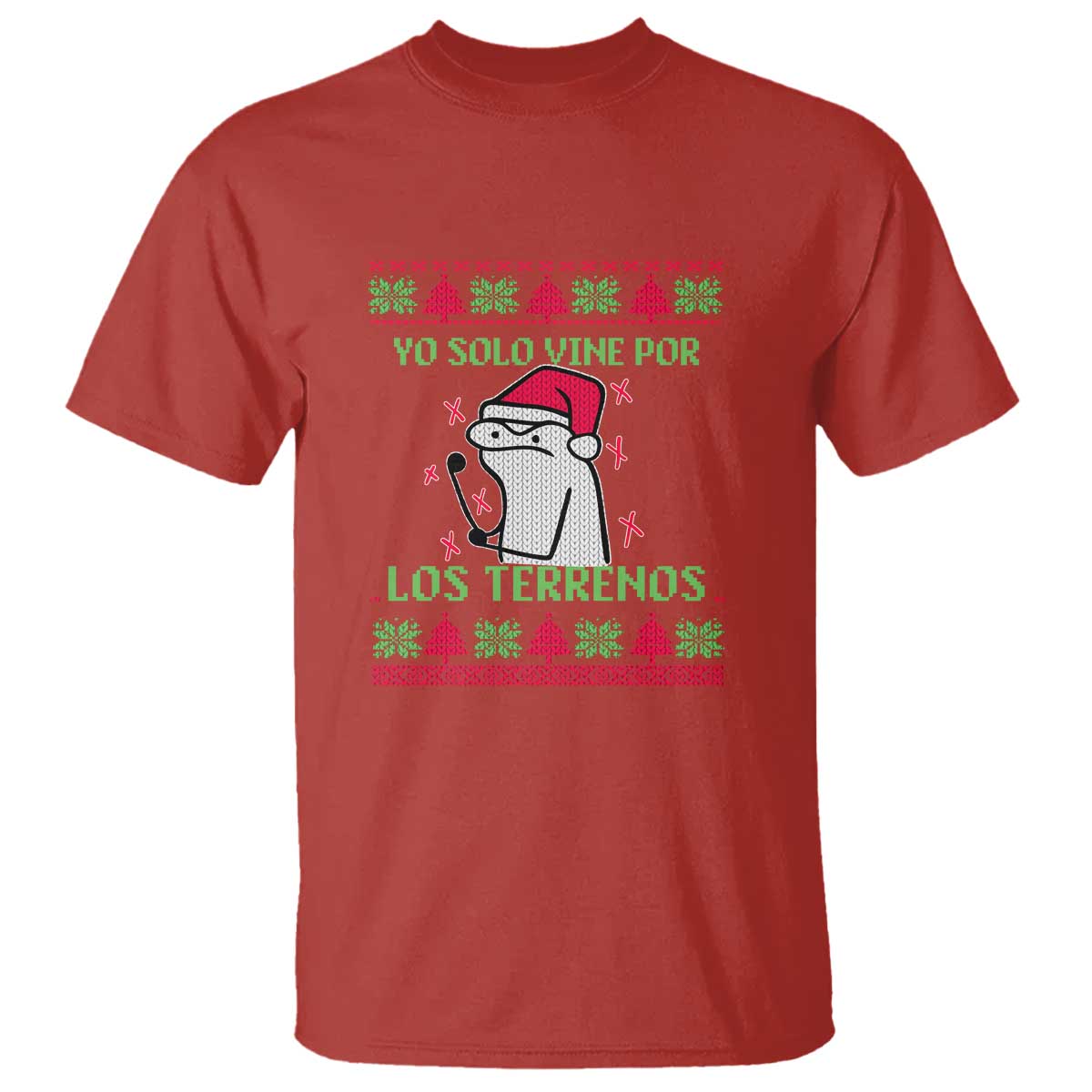 Funny Spanish Ugly Christmas T Shirt Yo Solo Vine Por Los Terrenos I'm Just Here For Feliz Navidad - Wonder Print Shop