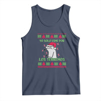 Funny Spanish Ugly Christmas Tank Top Yo Solo Vine Por Los Terrenos I'm Just Here For Feliz Navidad