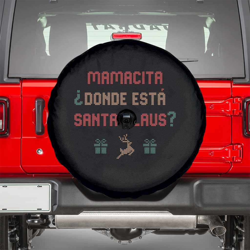 Funny Spanish Christmas Spare Tire Cover Mamacita Donde Esta Santa Claus Hottie