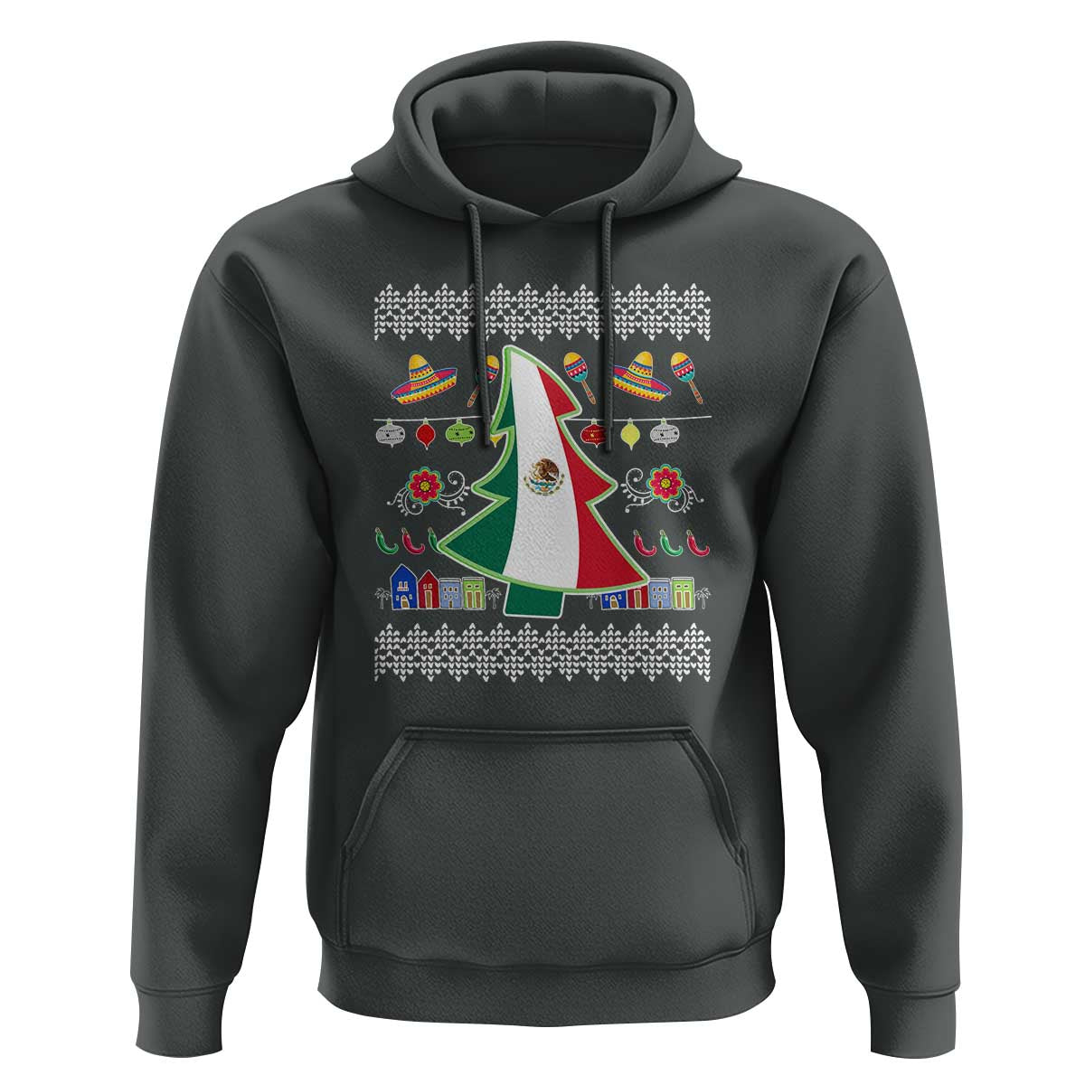 Mexican Christmas Hoodie Mexico Flag Xmas Tree Ugly Sweater