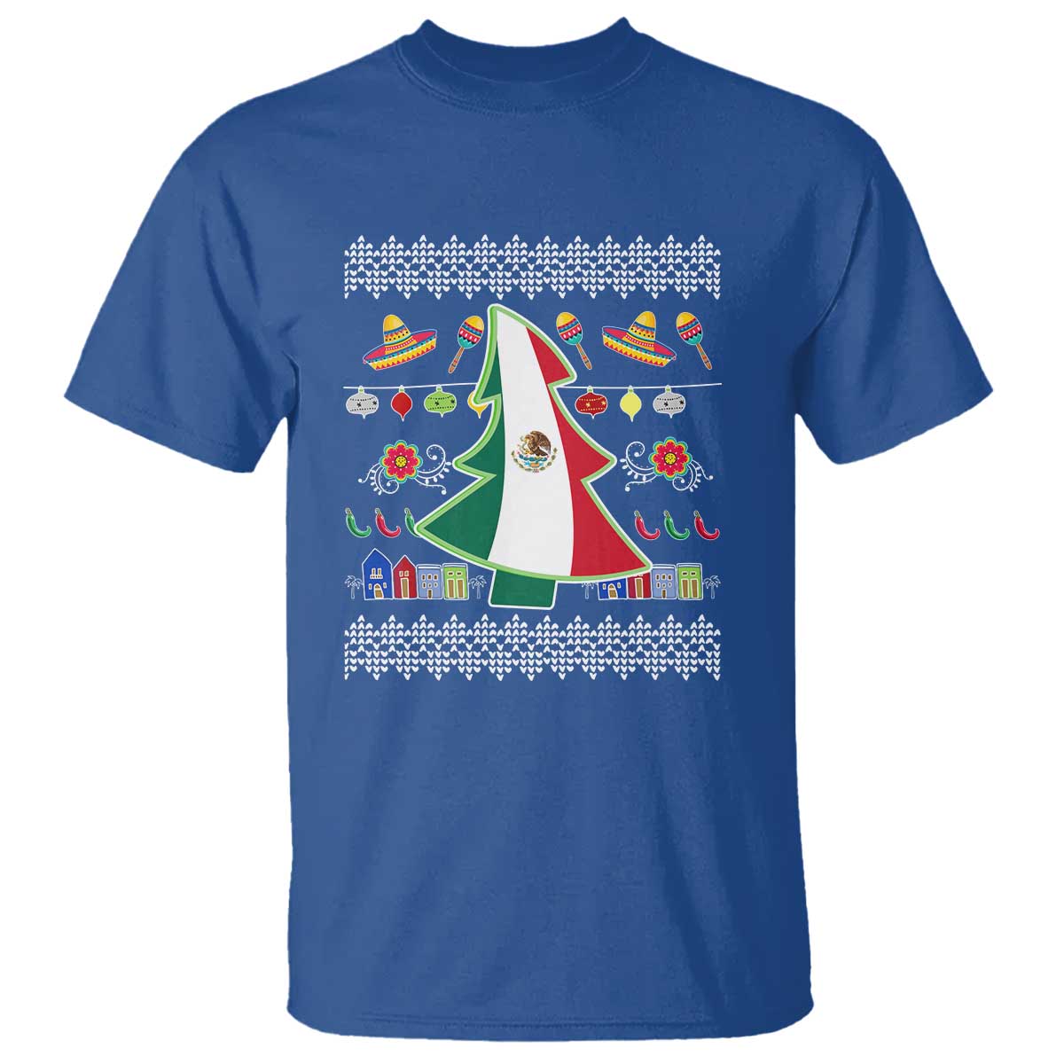 Mexican Christmas T Shirt Mexico Flag Xmas Tree Ugly Sweater - Wonder Print Shop