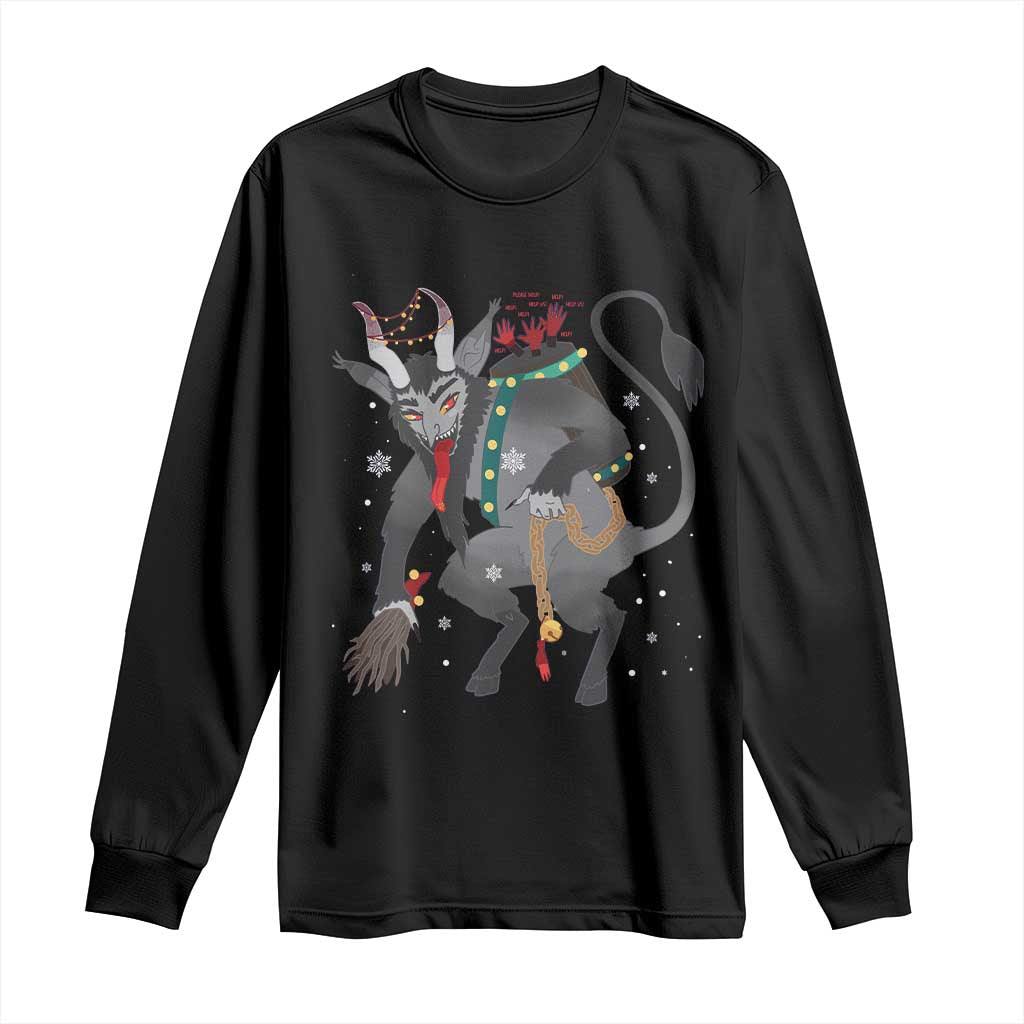 Christmas Merry Krampus Long Sleeve Shirt Naughty Horror Evil Xmas Psychobilly