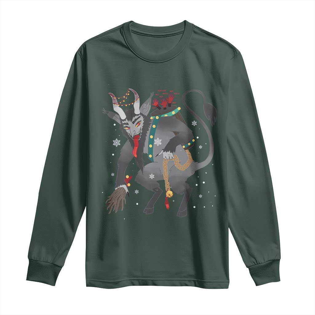 Christmas Merry Krampus Long Sleeve Shirt Naughty Horror Evil Xmas Psychobilly