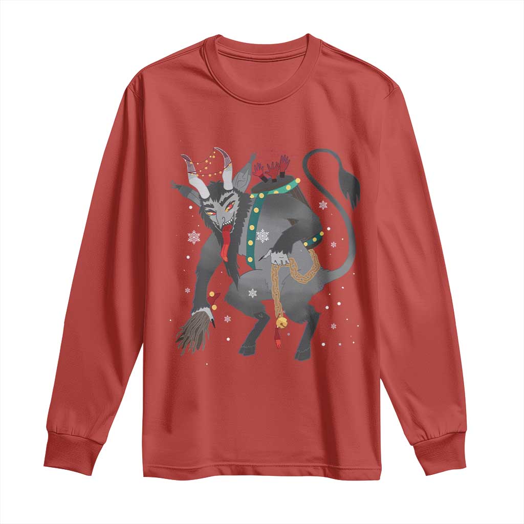 Christmas Merry Krampus Long Sleeve Shirt Naughty Horror Evil Xmas Psychobilly