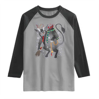 Christmas Merry Krampus Raglan Shirt Naughty Horror Evil Xmas Psychobilly