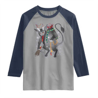Christmas Merry Krampus Raglan Shirt Naughty Horror Evil Xmas Psychobilly
