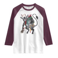 Christmas Merry Krampus Raglan Shirt Naughty Horror Evil Xmas Psychobilly