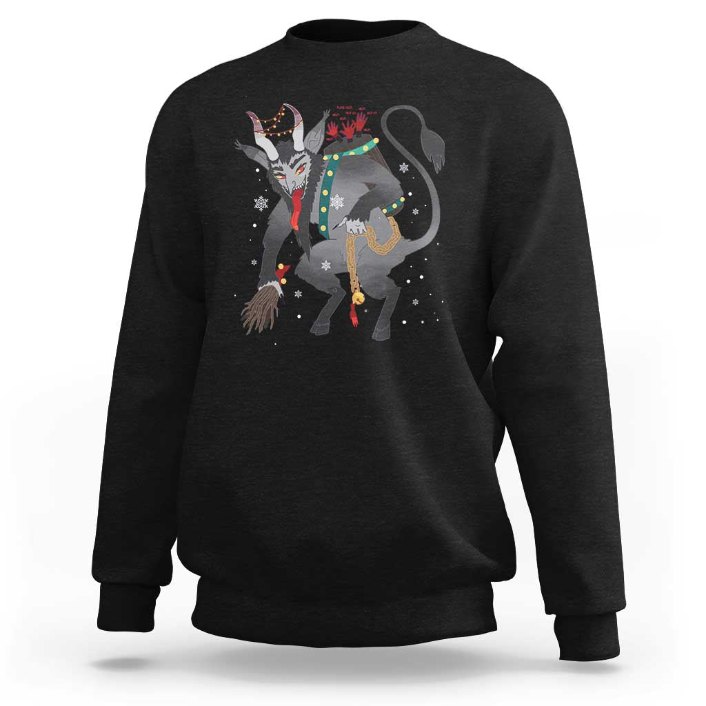 Christmas Merry Krampus Sweatshirt Naughty Horror Evil Xmas Psychobilly - Wonder Print Shop