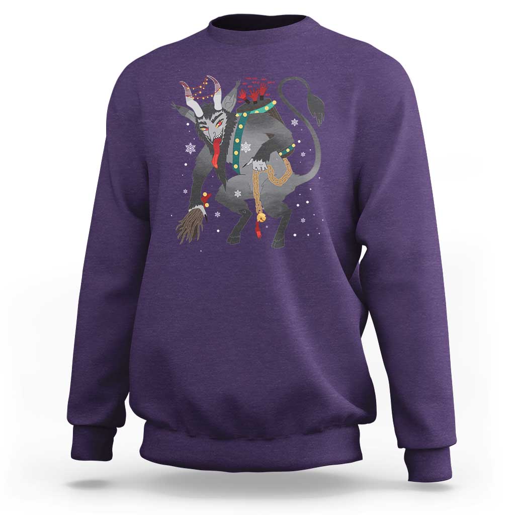 Christmas Merry Krampus Sweatshirt Naughty Horror Evil Xmas Psychobilly - Wonder Print Shop