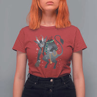 Christmas Merry Krampus T Shirt For Women Naughty Horror Evil Xmas Psychobilly - Wonder Print Shop
