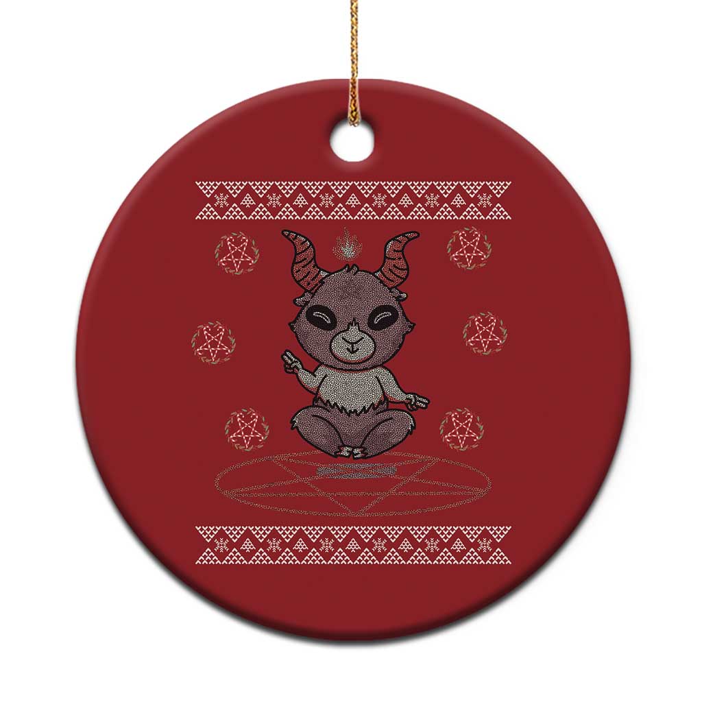 Cute Baby Baphomet Christmas Ornament Ugly Christmas Sweater Occult Gift - Wonder Print Shop