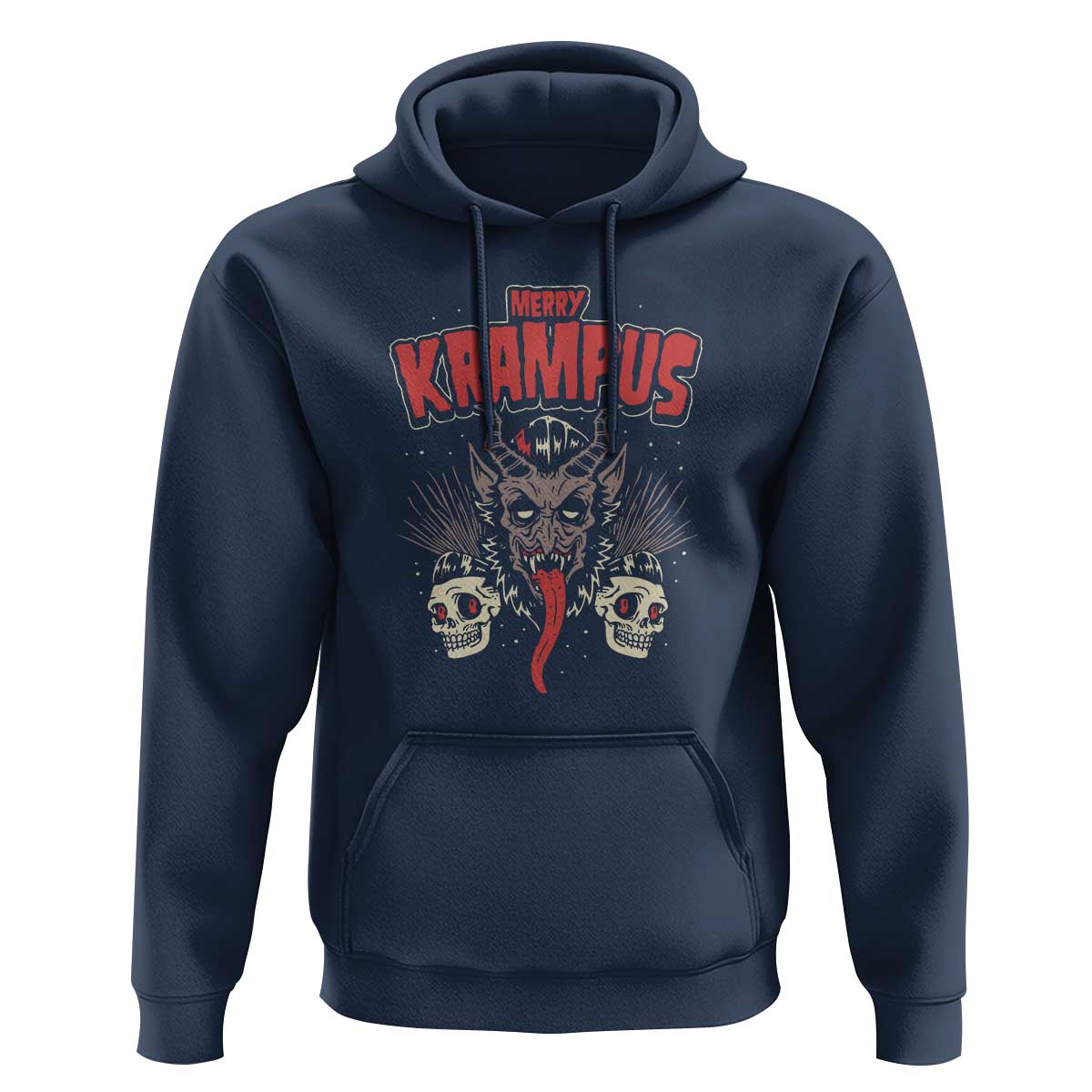 Merry Krampus Christmas Hoodie Naughty Xmas Psychobilly Horror
