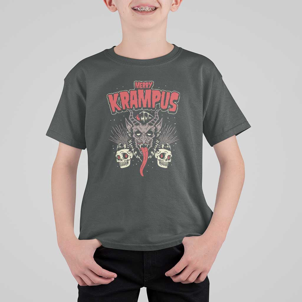 Merry Krampus Christmas T Shirt For Kid Naughty Xmas Psychobilly Horror - Wonder Print Shop