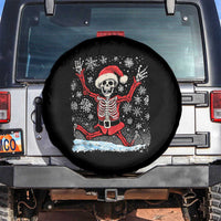 Dancing Skeleton Christmas Spare Tire Cover Snowy Xmas Night Santa