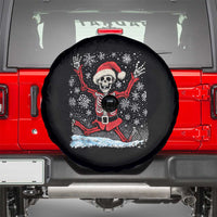 Dancing Skeleton Christmas Spare Tire Cover Snowy Xmas Night Santa