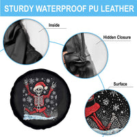 Dancing Skeleton Christmas Spare Tire Cover Snowy Xmas Night Santa