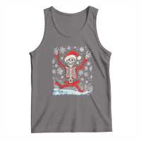 Dancing Skeleton Christmas Tank Top Snowy Xmas Night Santa