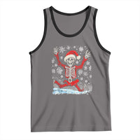 Dancing Skeleton Christmas Tank Top Snowy Xmas Night Santa