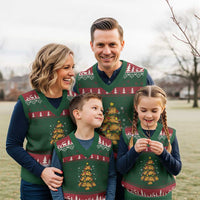 Taco Xmas Tree V-Neck Knit Sweater Vest Mexican Food Tacos Lover Xmas in Mexico - Wonder Print Shop