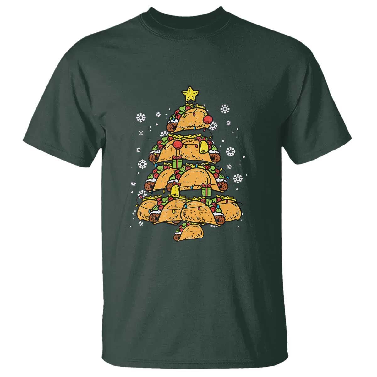 Taco Christmas Tree T Shirt Mexican Food Tacos Lover Xmas in Mexico - Wonder Print Shop